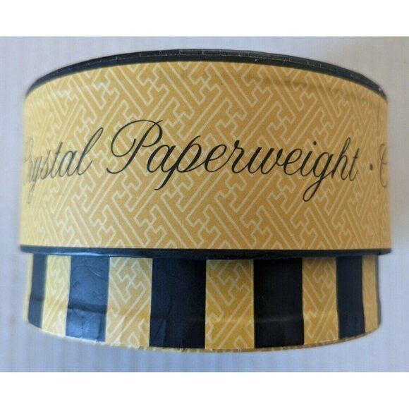 Vintage Punch Studio Crystal Paperweight A Monogrammed 3.5" Made In France - Picture 7 of 8